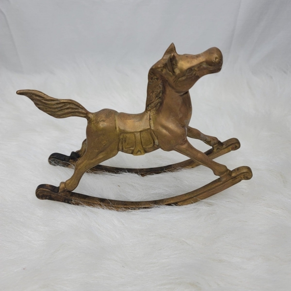 Vintage Brass Rocking Horse